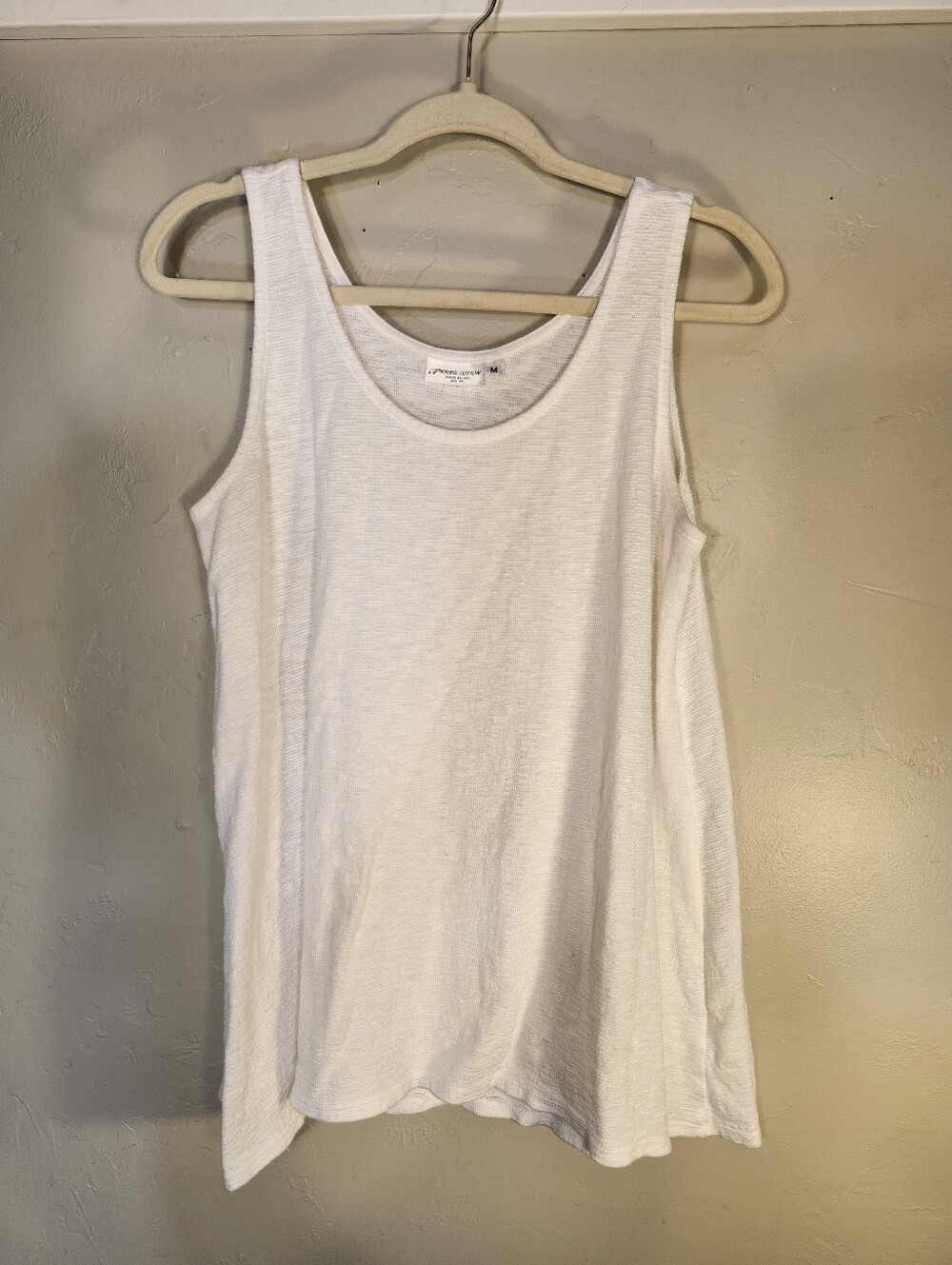 Prairie Cotton Classic White Scoop Tank Top Lightweight Everyday Layer 100% Cott